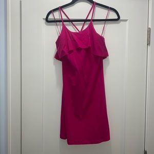 NWT Susana Moncaco Criss cross strap ruffle dress